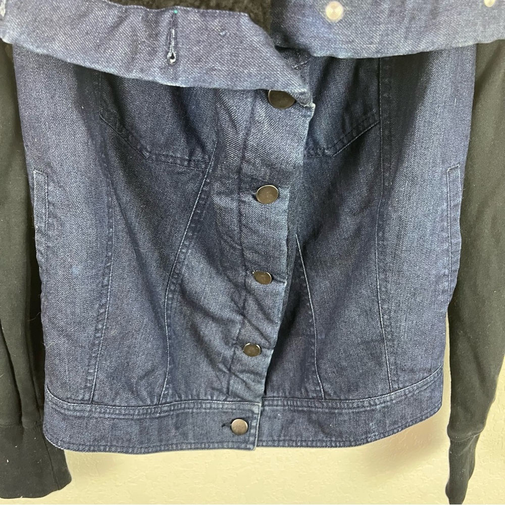 OAK NYC Jacket Denim Jean Sherpa Fleece - Picture 4 of 11